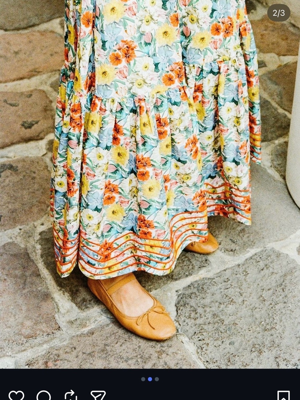 Loeffler Randall Floral Maxi Skirt in Light Blue, Yellow & Orange